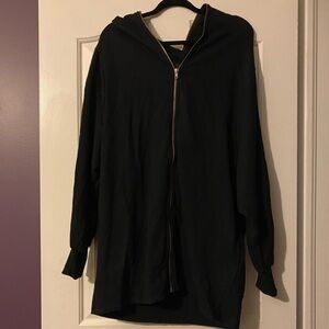 Oversized black zipper sweater